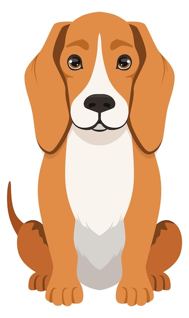 Beagle icon Hunting dog Cartoon pet sitting