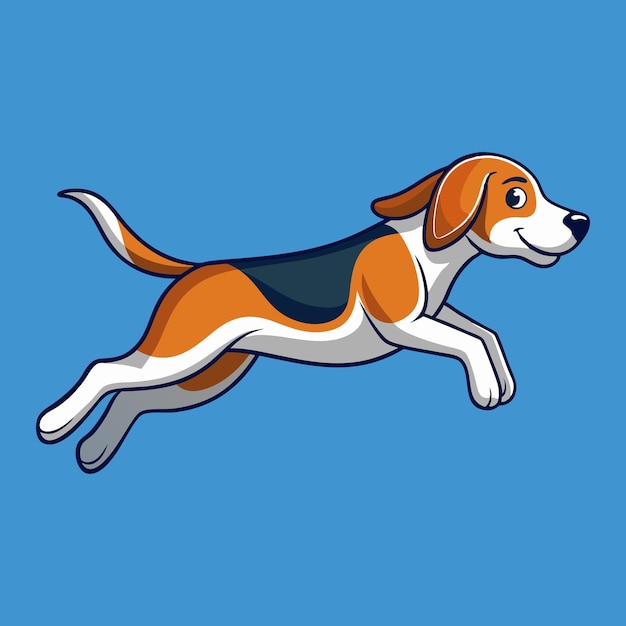 Vector beagle jumping vector