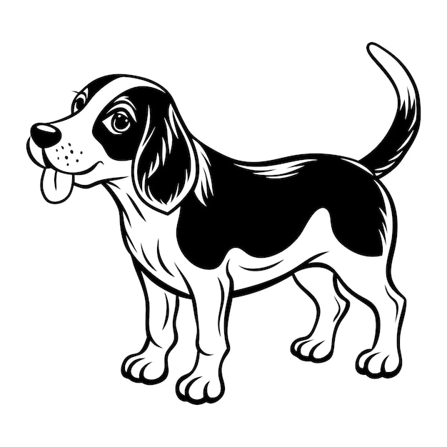 Vector beagle nuzzling svg