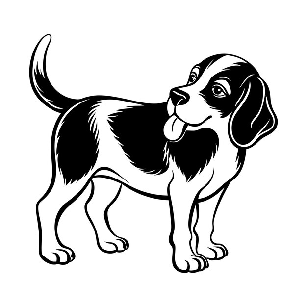 Vector beagle nuzzling svg