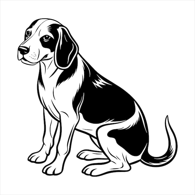 Vector beagle resting with head up svg