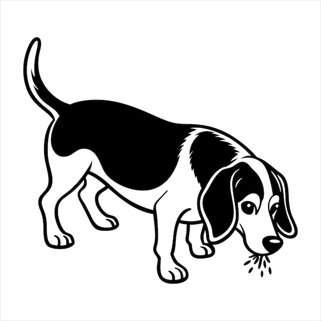 Beagle Sniffing Svg