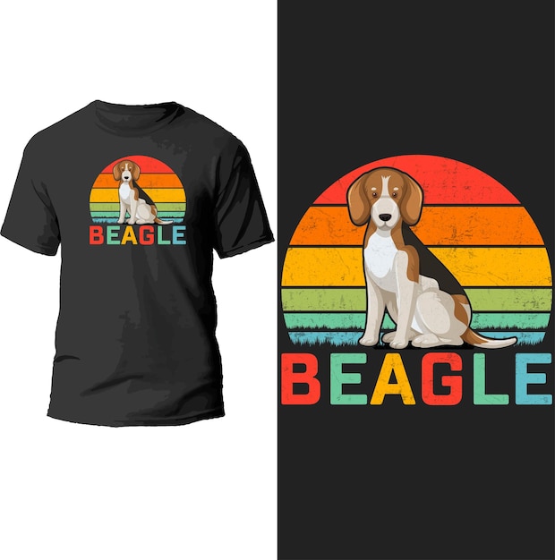 Vector beagle t shirt design.