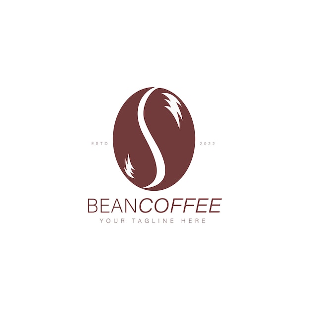 Bean coffee logo design illustration icon