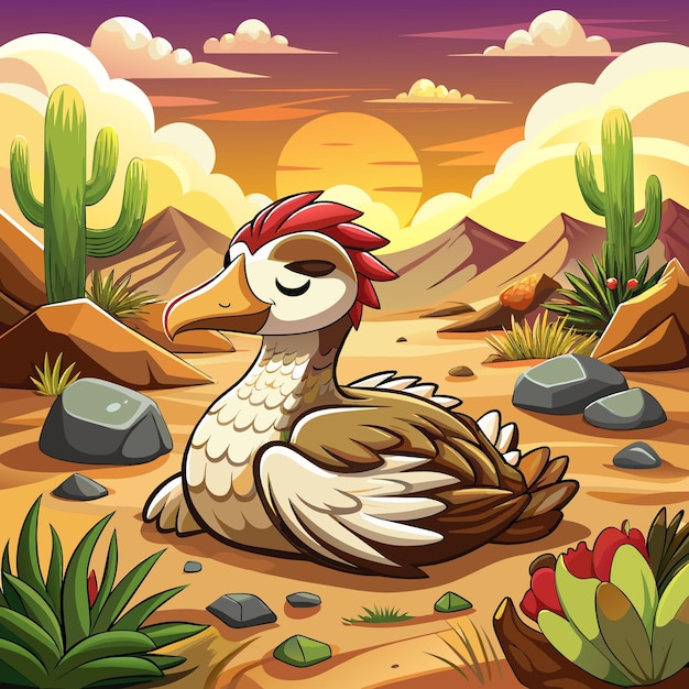 Bean Goose exhausted looks desert vector