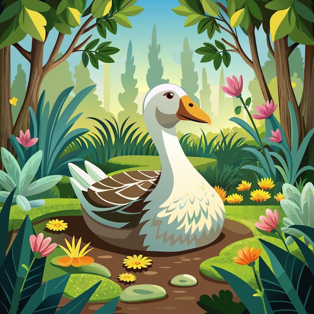 Bean Goose fierce rests garden vector