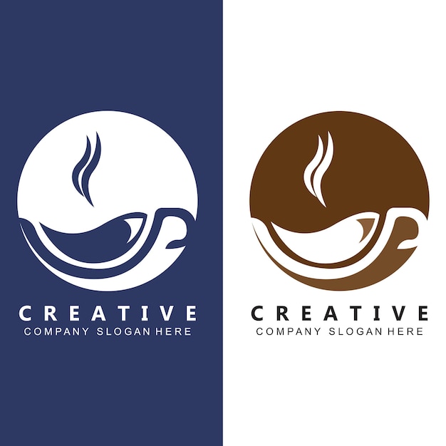 Beans And Coffee Cup Logo Template vector icon design