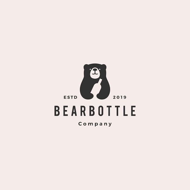 Vector bear bottle logo