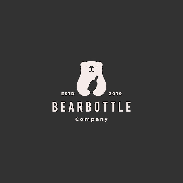 Vector bear bottle logo