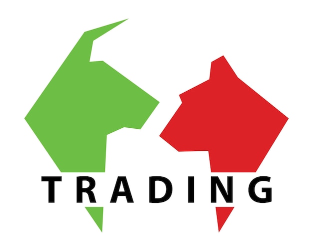 Bear bull market investment Exchange finance vector illustration Symbol economy concept design Abstract animal trading