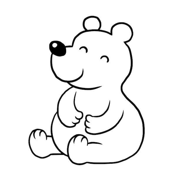 bear cartoon animal cute kawaii doodle coloring page drawing