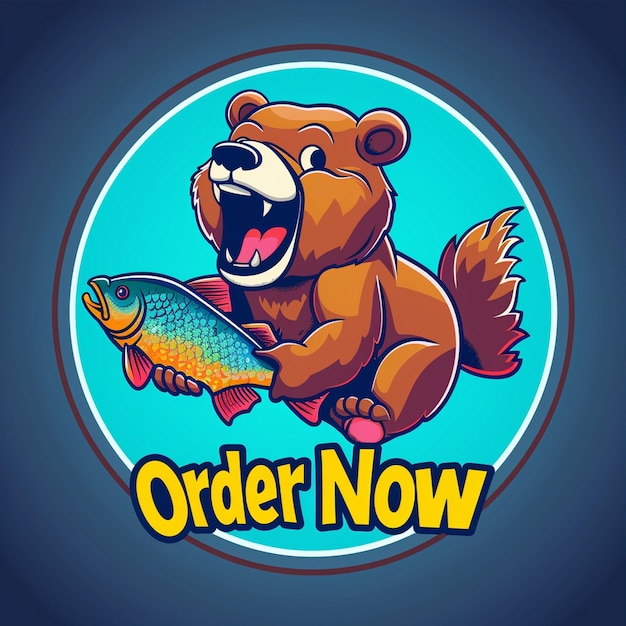 Vector bear cartoon mascot character design