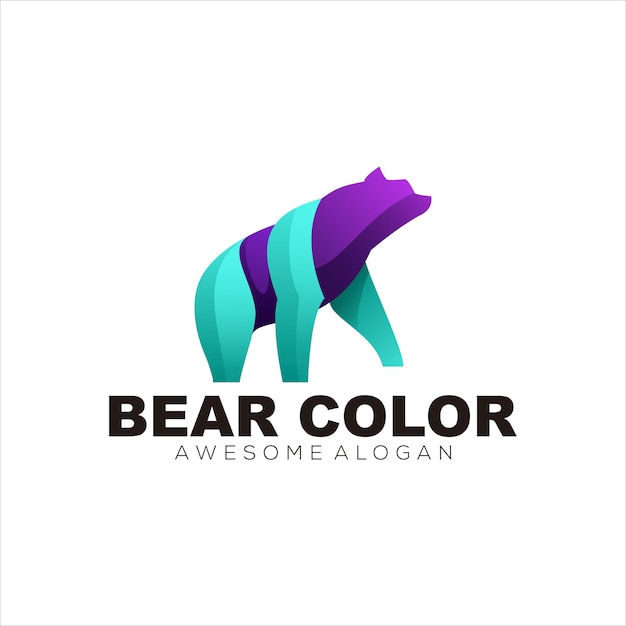 bear colorful logo illustration