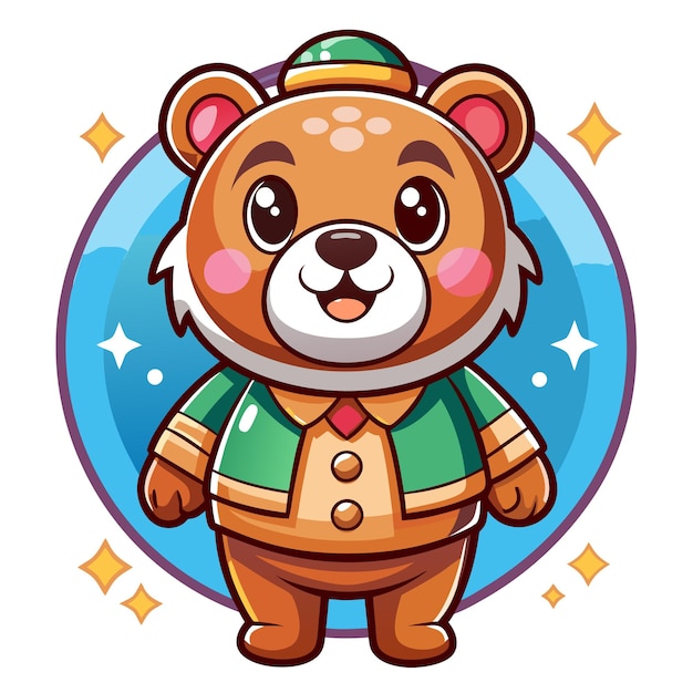 Bear colorful mascot logo