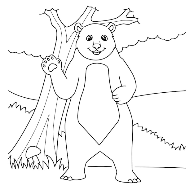 Bear Coloring Page for Kids