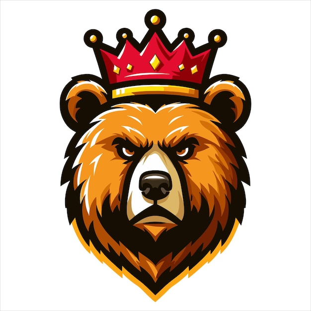 Bear crown head illustration