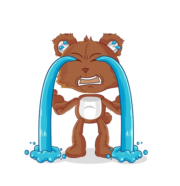 Bear crying illustration character vector