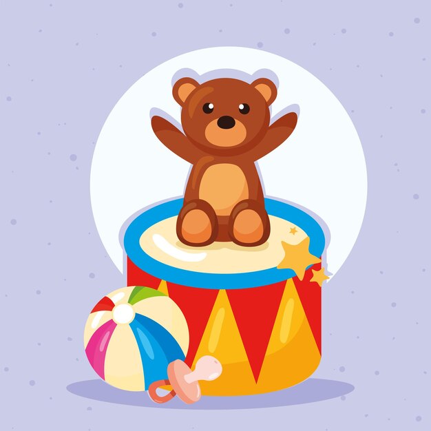 Bear on drum