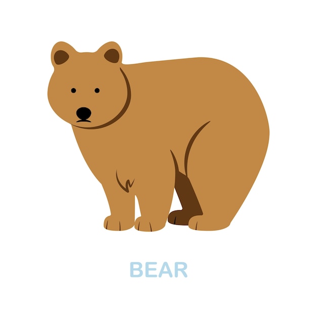 Bear flat icon Colored element sign from wild animals collection Flat Bear icon sign for web design infographics and more