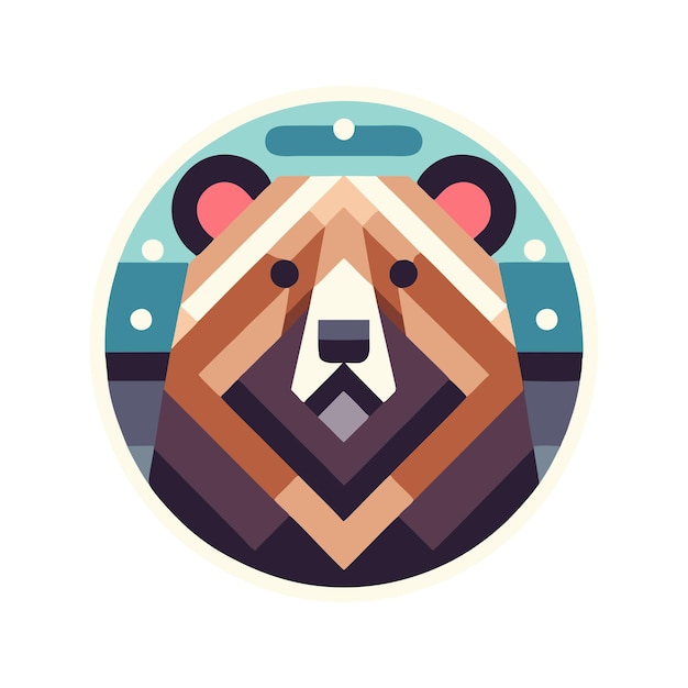 bear flat vector design in geometric style