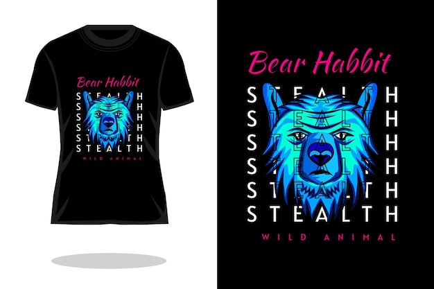 Bear habit retro t shirt design