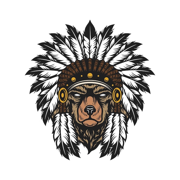 Bear Head Mascot Design Logo