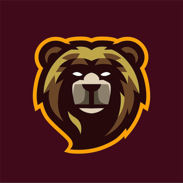 Bear head mascot gaming logo template