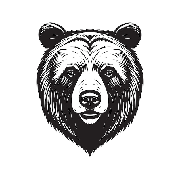 Bear head vector concept digital art hand drawn illustration