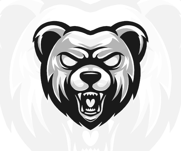 bear head vector illustration logo.