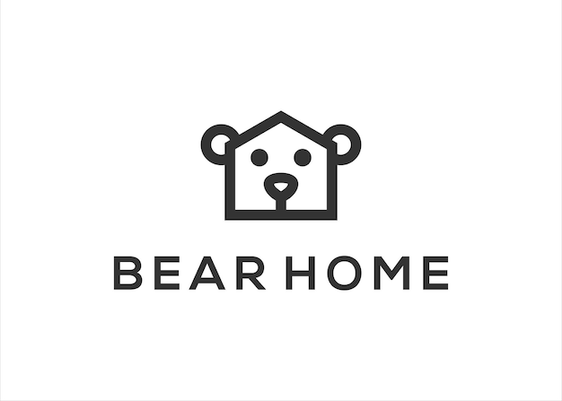 Bear home logo design  vector