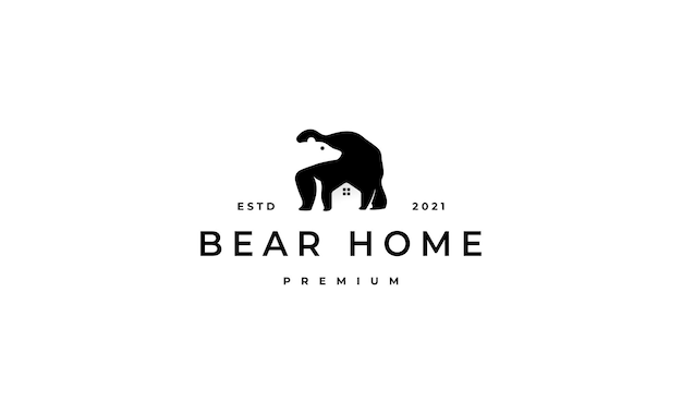 Bear home Logo Symbol Vector Design Illustration