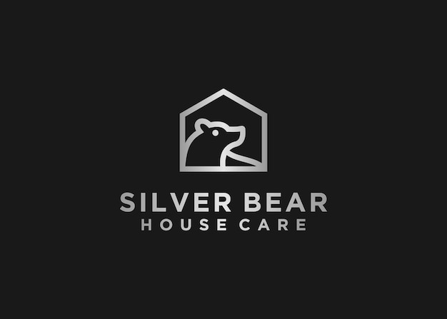 bear house logo design vector silhouette illustration