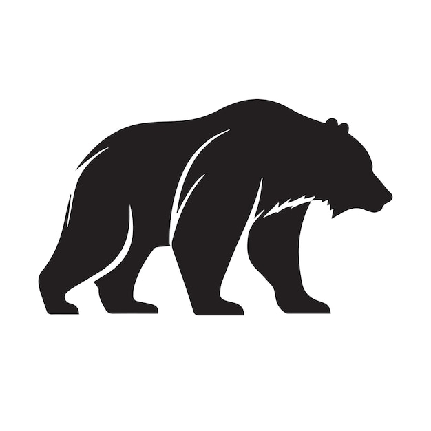 Bear icon logo Minimal modern black and white vector illustration Clean company logo