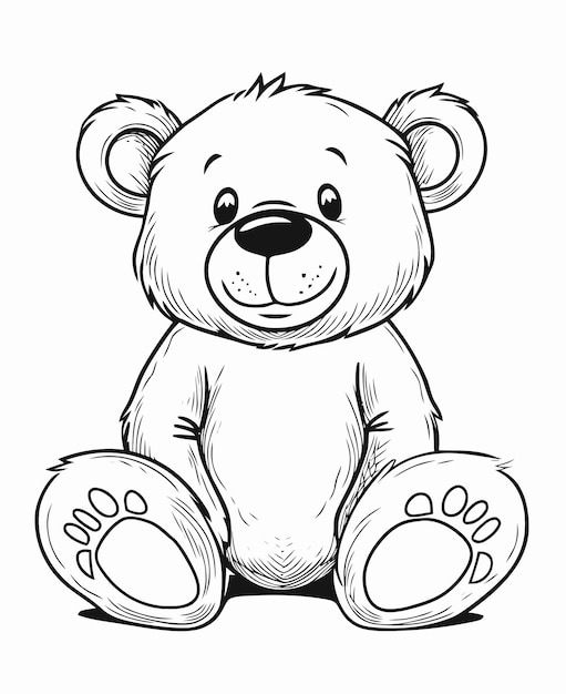 Vector bear illustration bear coloring book