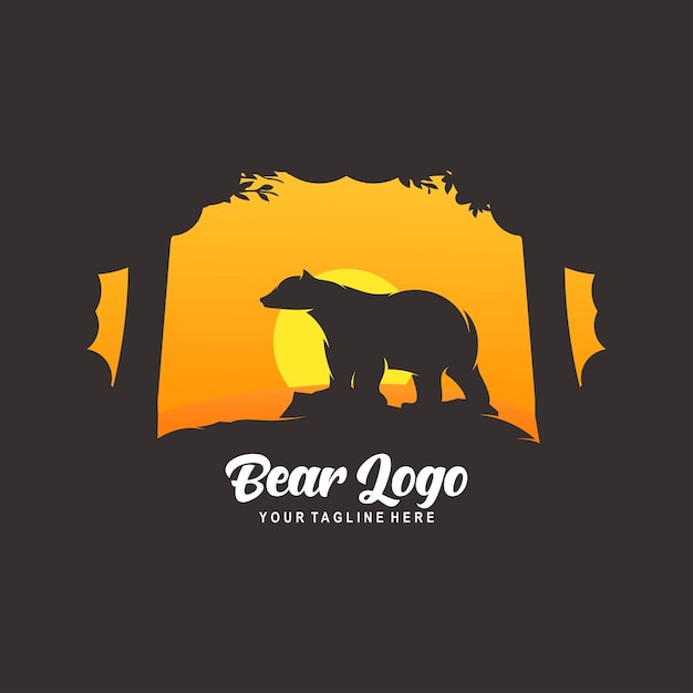 Bear logo design template illustration