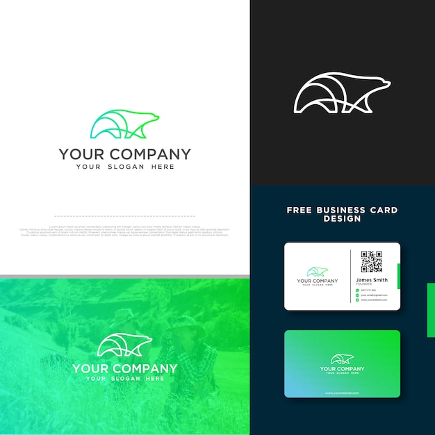 Bear Logo with Free Business Card Design