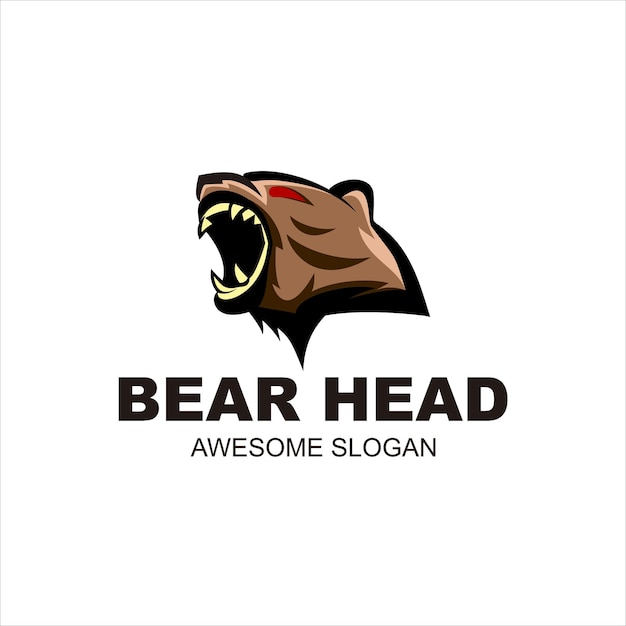 bear mascot logo color vector design