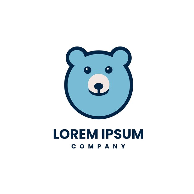 Bear Minimal logo Mascot logo desing