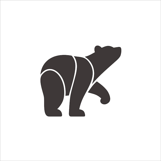 Bear negative space logo vector