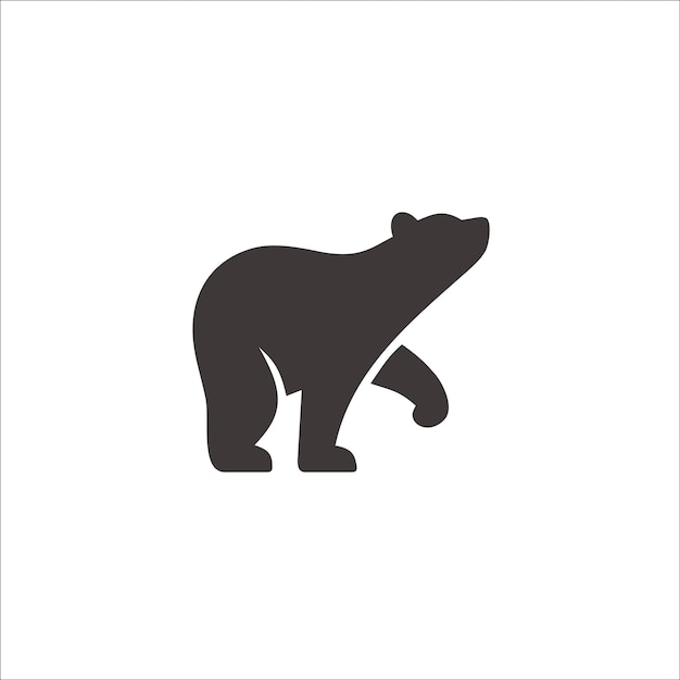 Bear negative space logo vector