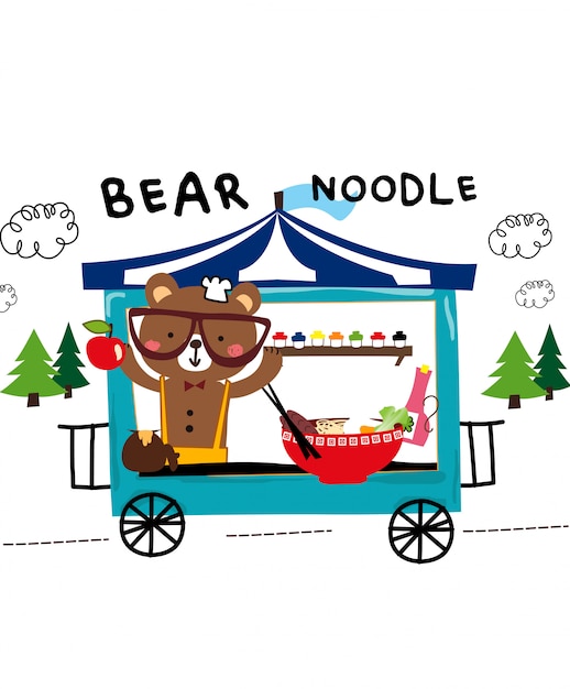 Bear noodle vector