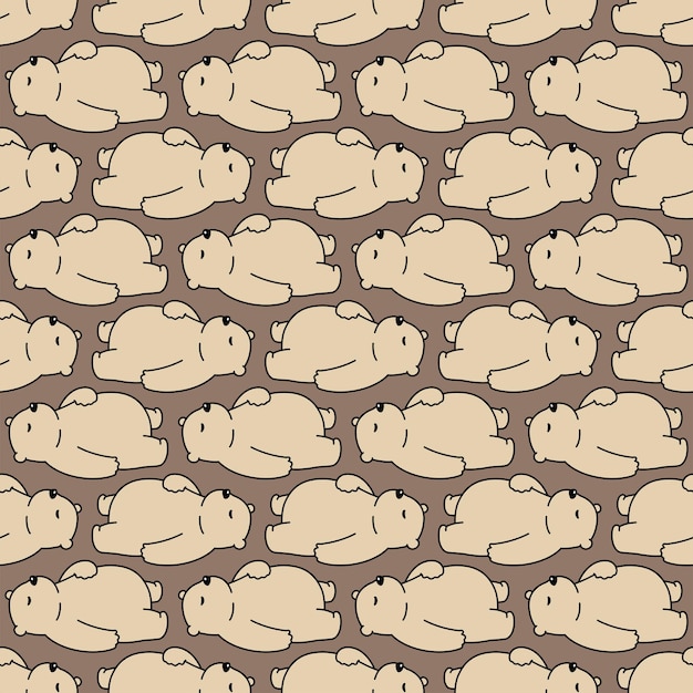 Bear polar seamless pattern sleeping teddy cartoon illustration