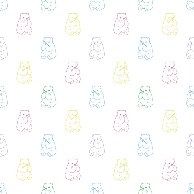 Bear polar seamless pattern teddy cartoon illustration