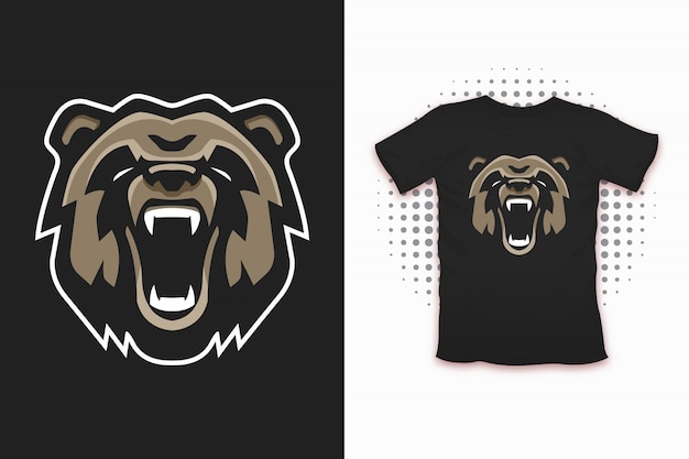 Bear print for t-shirt design