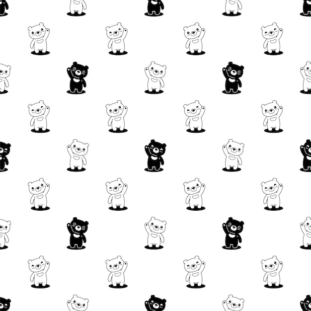 bear seamless pattern polar bear illustration