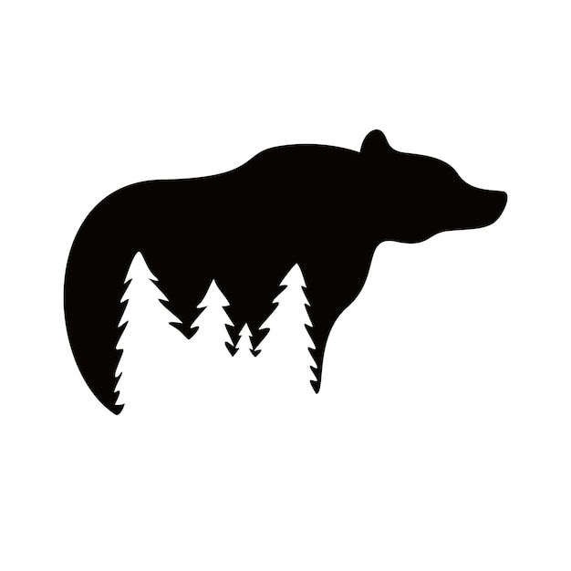 bear silhouette logo design wild animal sign and symbol