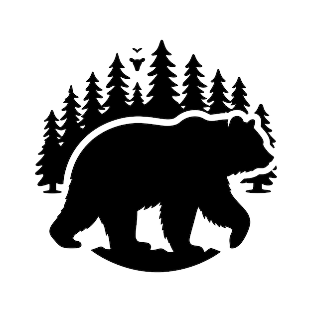 Bear silhouette vector illustration