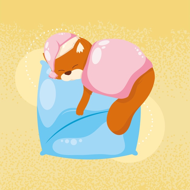 Bear sleeping in pillow character