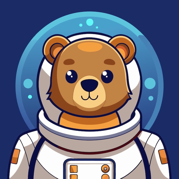 Vector a bear in a space suit with the words spaceman on it