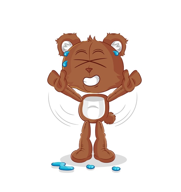 Bear stretching character cartoon mascot vector